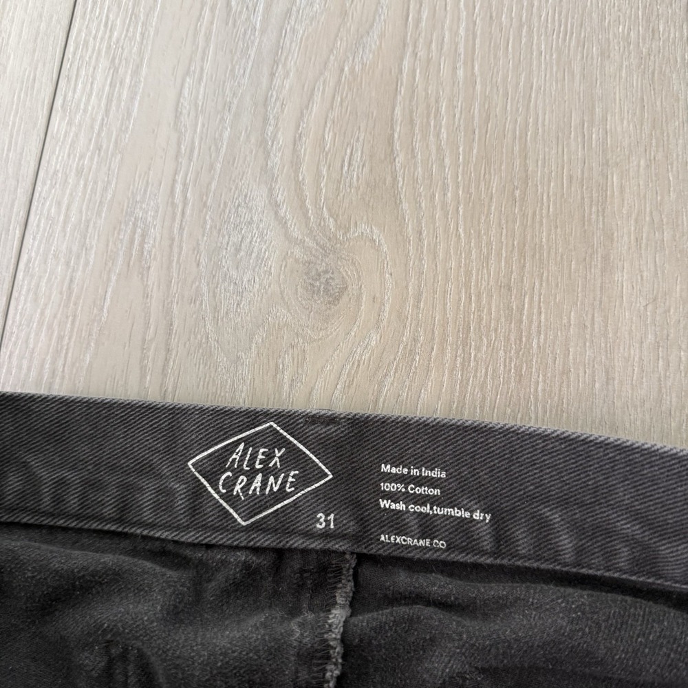 Alex Crane Gray Canvas Pants Charm Straight Leg Chino Pants Men's Size 31x30